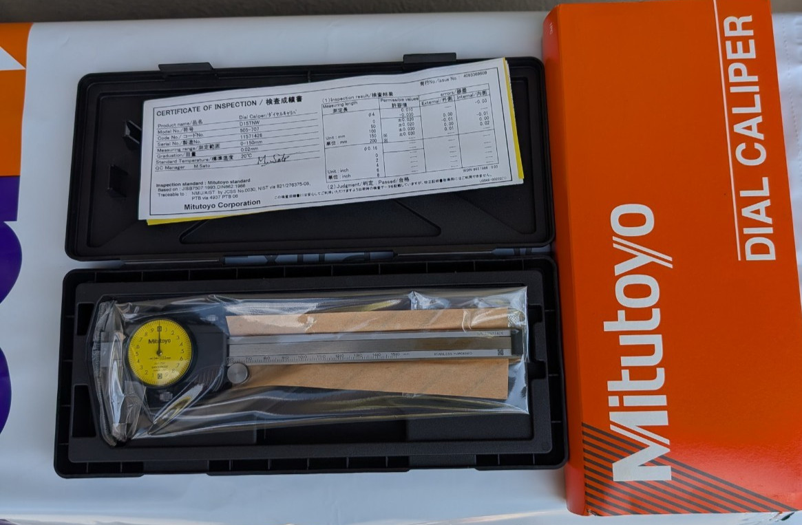 Mitutoyo 505-707 Dial Caliper 0-150mm Stainless Steel Carbide Tipped Jaws Japan