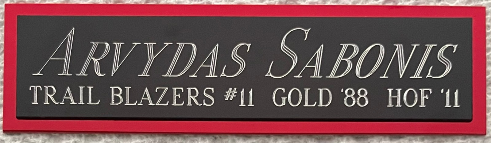 ARVYDAS SABONIS TRAIL BLAZERS NAMEPLATE FOR AUTOGRAPHED Signed Basketball-JERSEY
