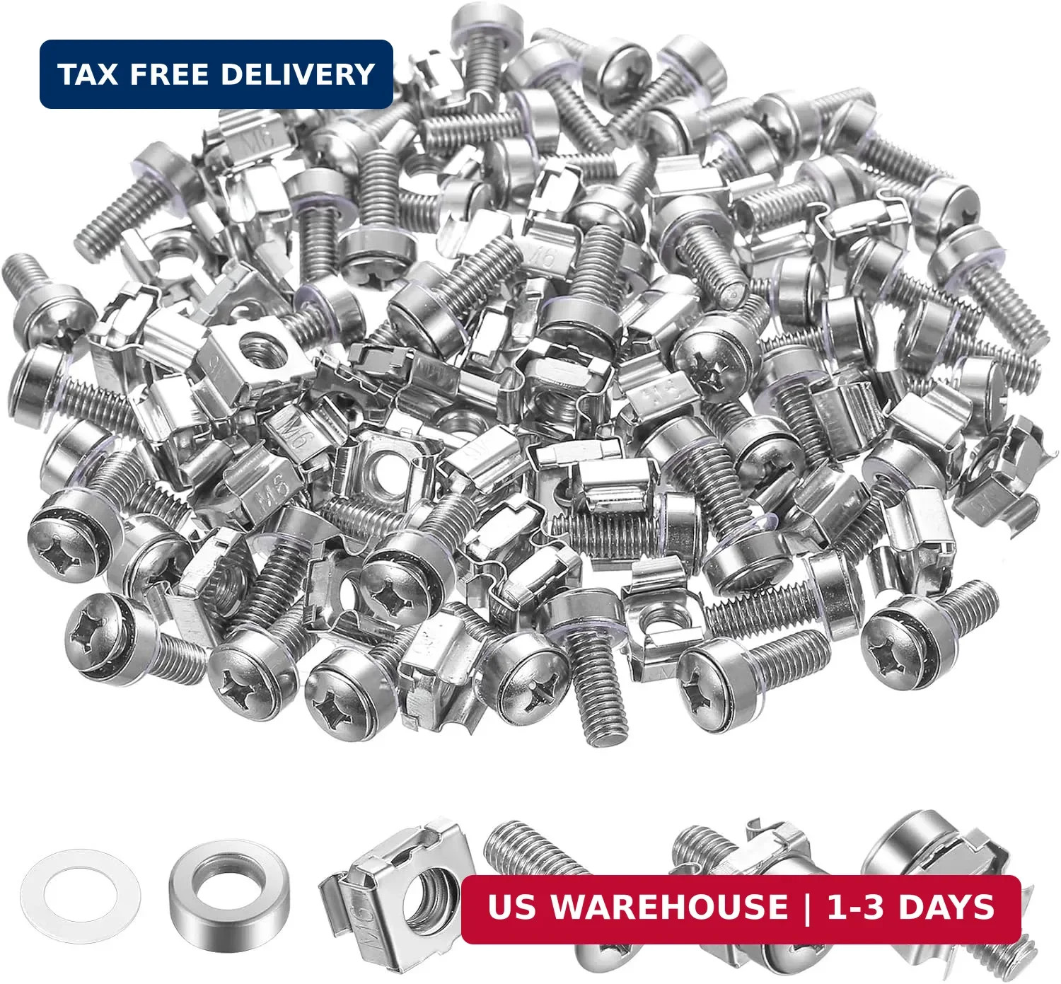 40PCS Rack Mount Screws Cage Nuts Washers M6x20mm Server Rack Cabinet