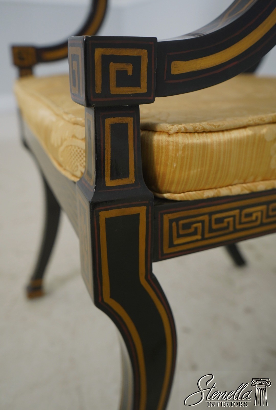 71773: Quality Regency Style Black & Gold Finish Chair