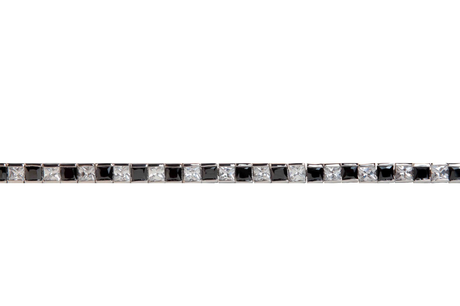 Jewelry Components (25) 12" no clasps - Squares Black/Clear - Sew On