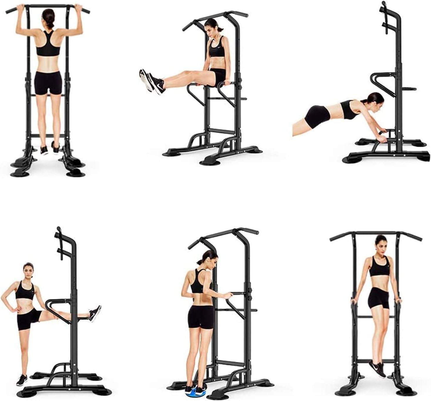 Power Tower Adjustable Height Pull Up & Dip Station Multi-Function Home Strength