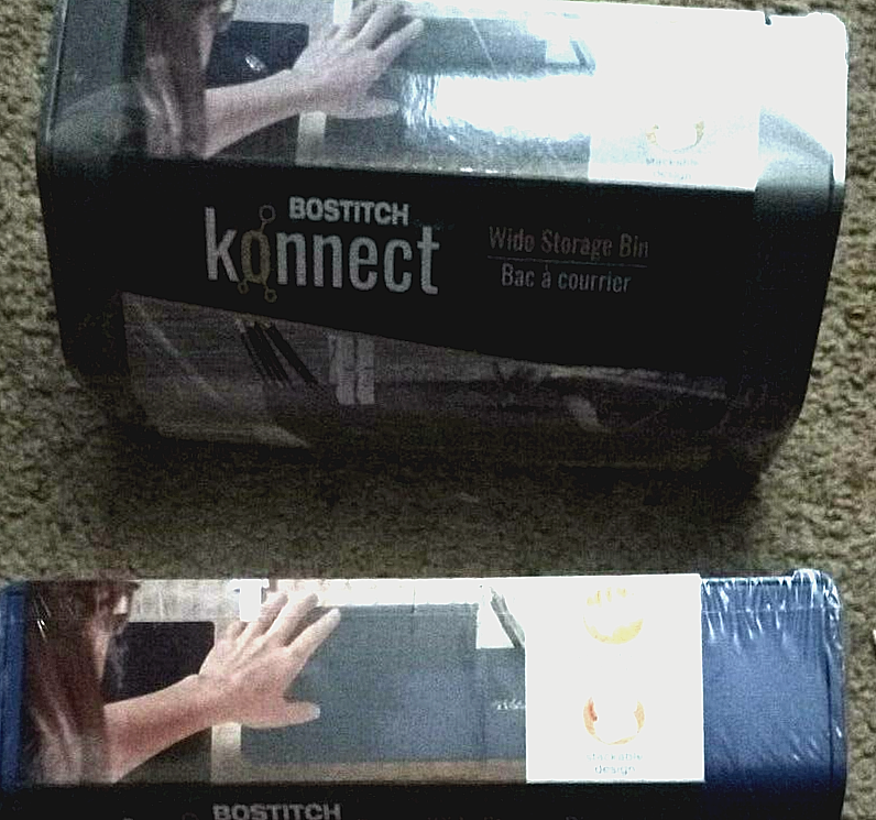 Bostitch Konnect Plastic Wide Storage Bin Removable Lid & Dividers 7.5" W