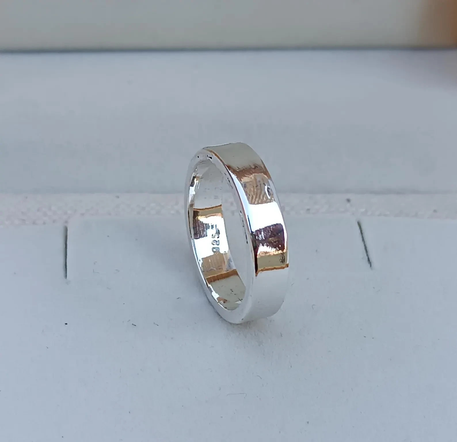 Silver Simple Band Ring, 925 Sterling Silver Wedding Flat Band Ring,    All Size
