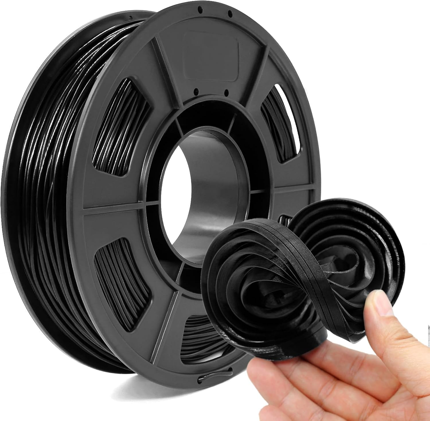 85A TPU 3D Printer Filament 1.75Mm ±0.03Mm,250G Black Filament,Super Soft & Flex