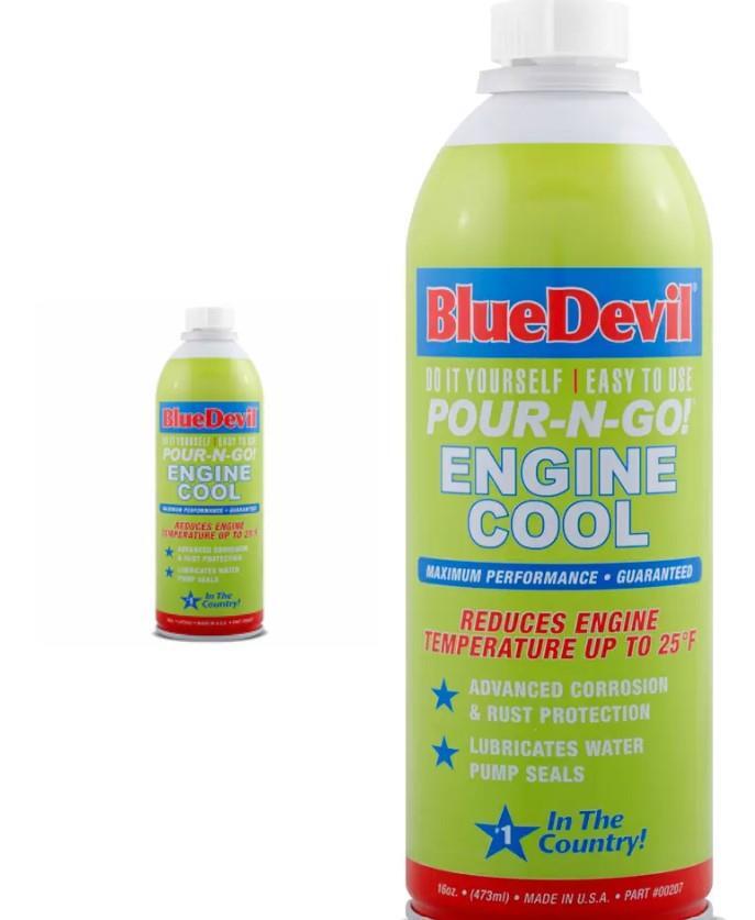 2 NEW BLUE DEVIL ENGINE COOL MAXIMUM PERFORMANCE POUR N GO EACH 16OZ
