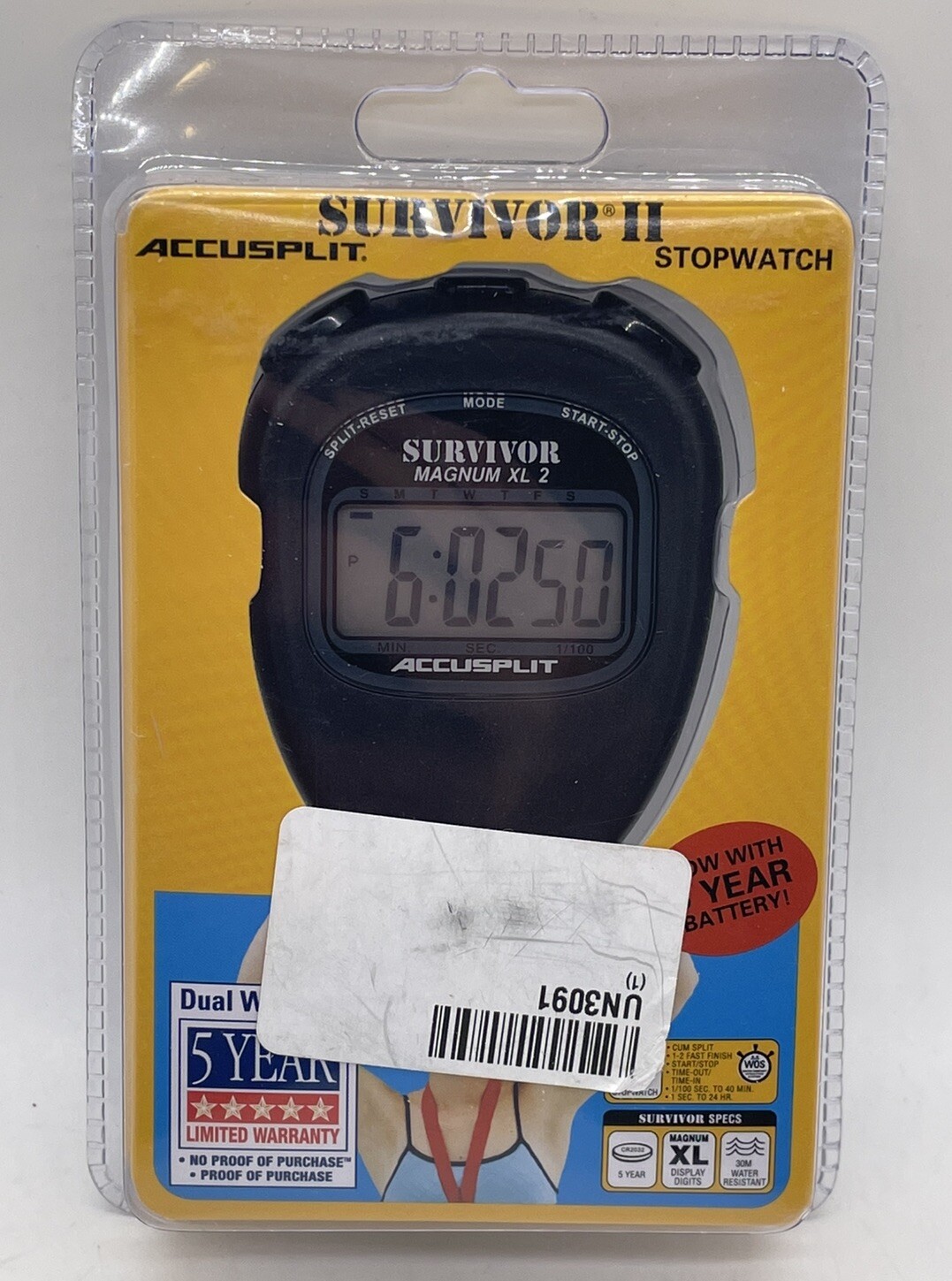 Accusplit Survivor II 2 Stopwatch BLACK S2BK **NEW SEALED**
