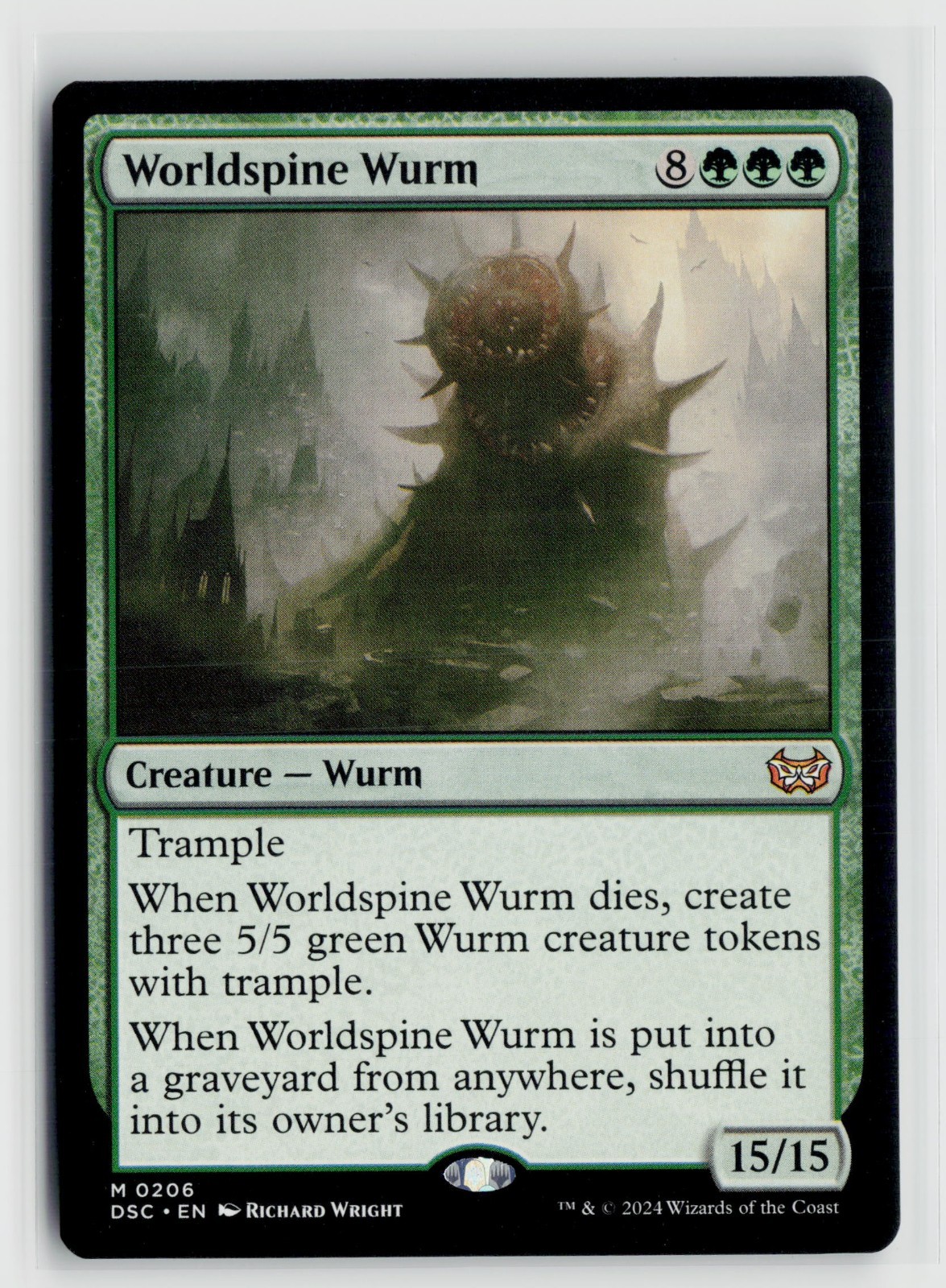 MTG Worldspine Wurm x1 NM DSC Duskmourn House Of Horror Commander 0206