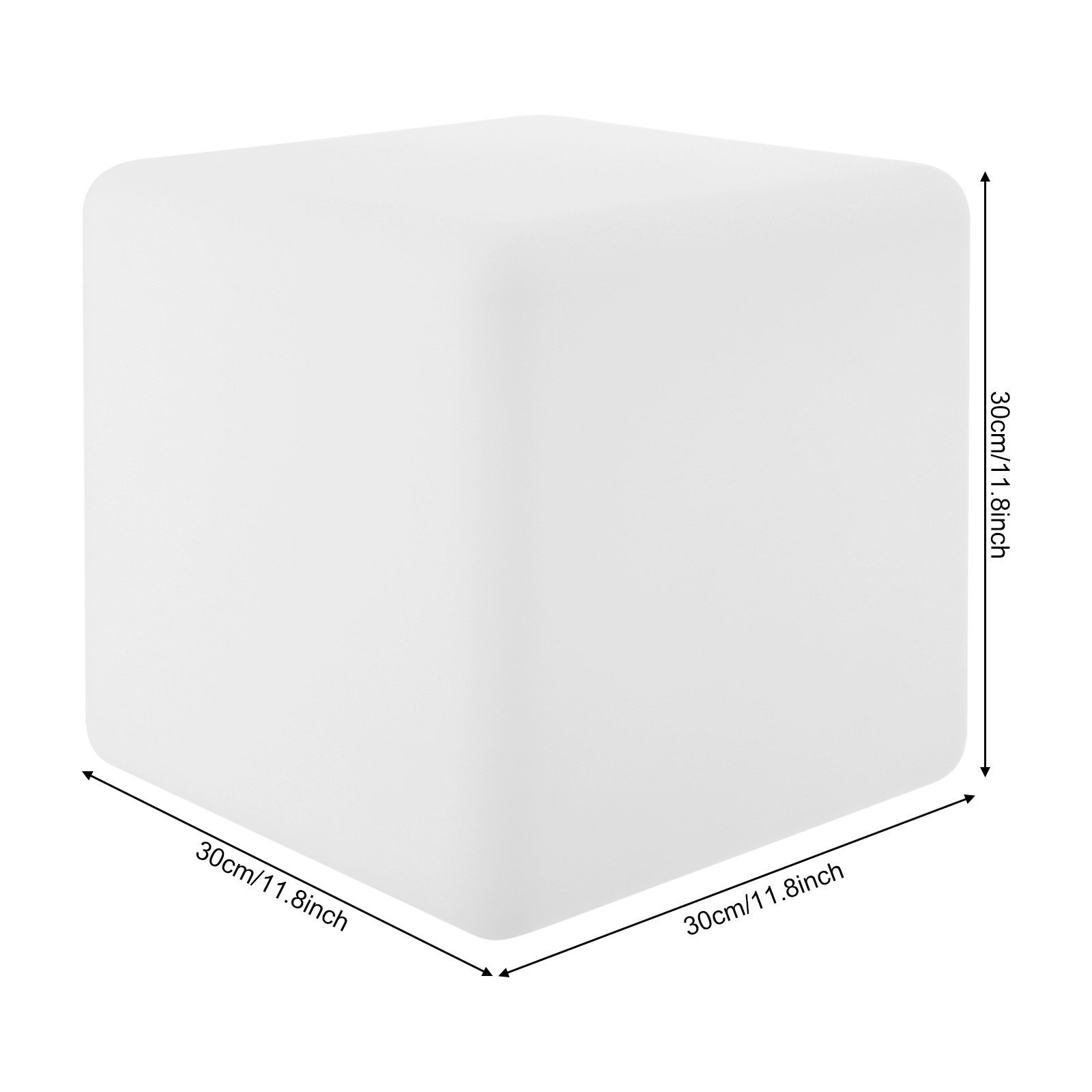16 RGB Colors Rechargeable 12 inch LED Light Cube Stools Chair W/Remote Control