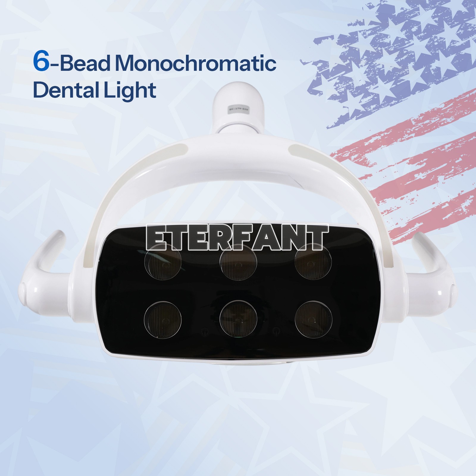 9W Dual Color 6-Bulb Touch Dimmable LED Dental Oral Exam Lamp for Dental Chair