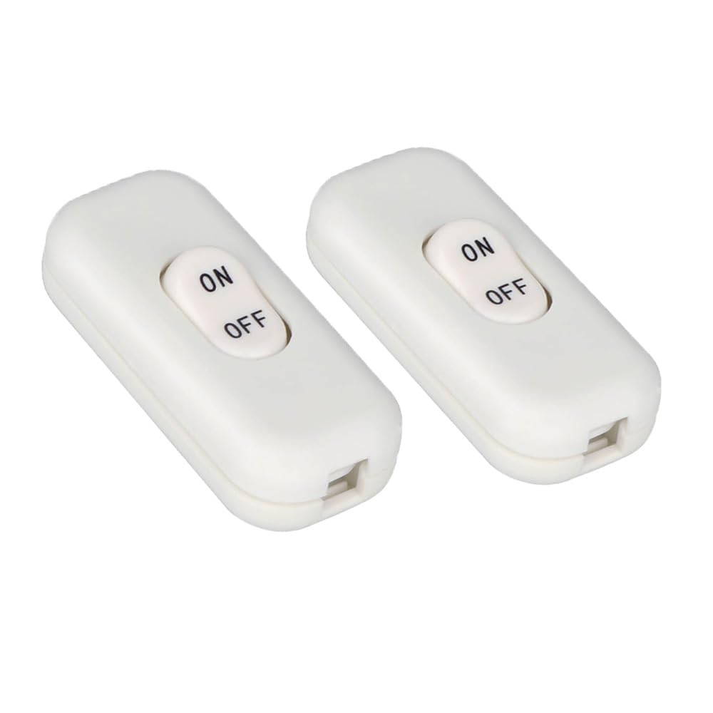2PCS Inline Cord Switch, On/Off Lamp Control Appliance Switch Rocker AC120V 10A,