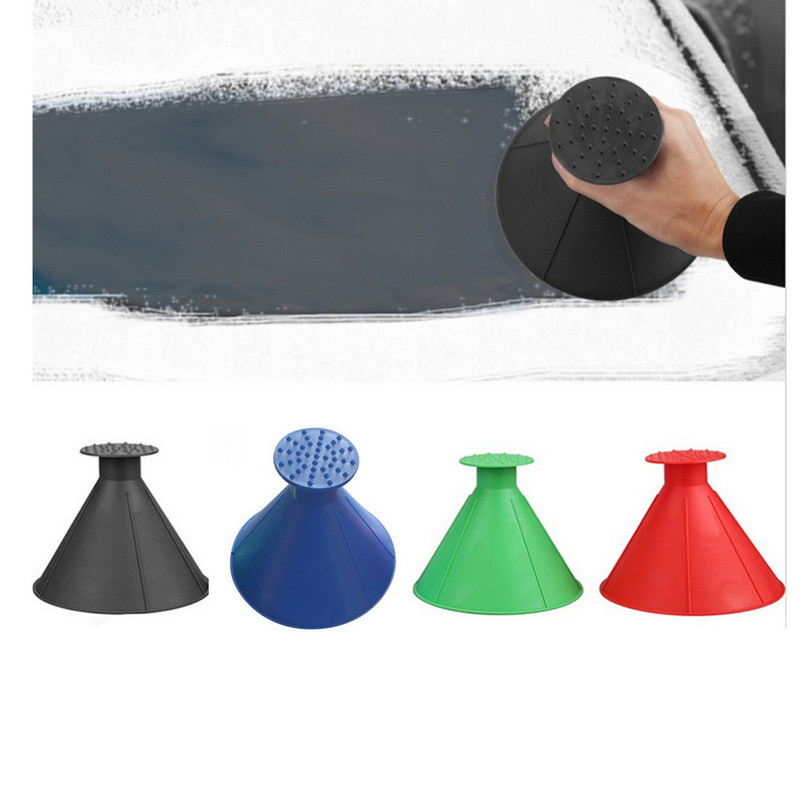 MAGICAL CAR SNOW ICE REMOVER SCRAPER TOOL CLEANER UNIVERSAL ROUND FUNNEL 4 COLOR