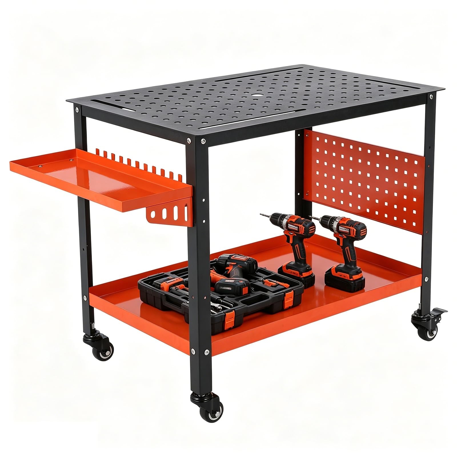Steel Welding Table ,36"x24" Heavy Duty Portable Welding Table Workbench Garage