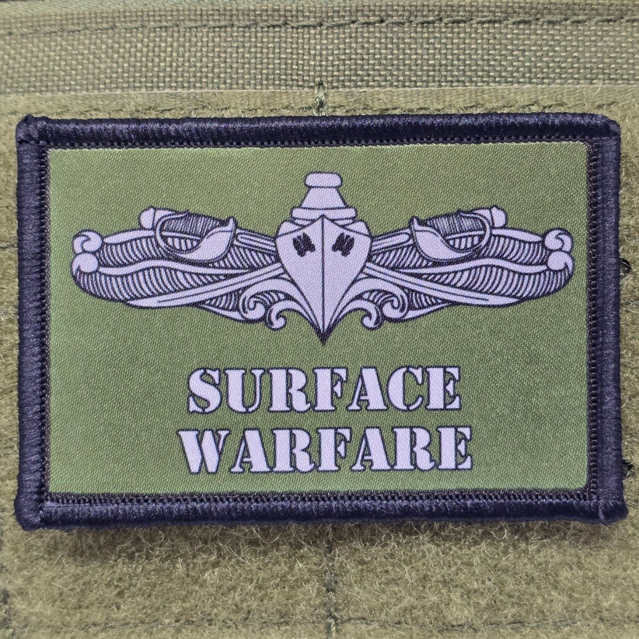 Surface Warfare Patch Navy Moral Tactical USMC Military USA Hook & Loop 3x2