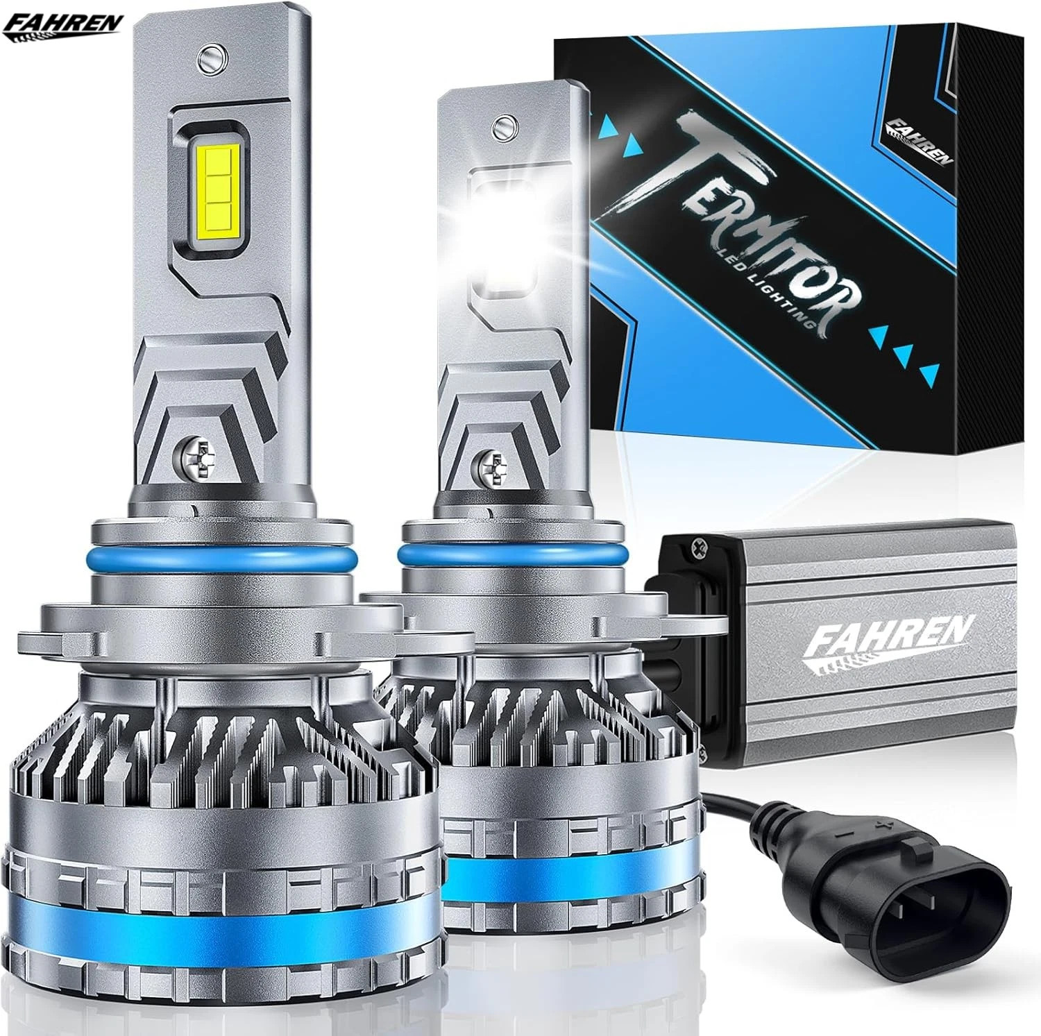 FAHREN Ultra Brighte 9012/HIR2 LED Headlight Bulb 90000LM 6500K High/Low Beam 2X