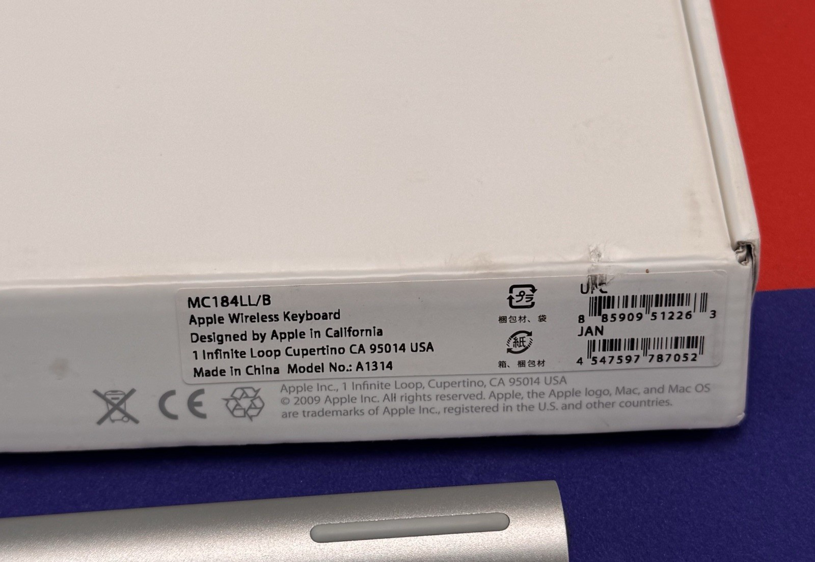 *Mint* Apple A1314 Bluetooth Wireless Keyboard Silver MC184LL/B