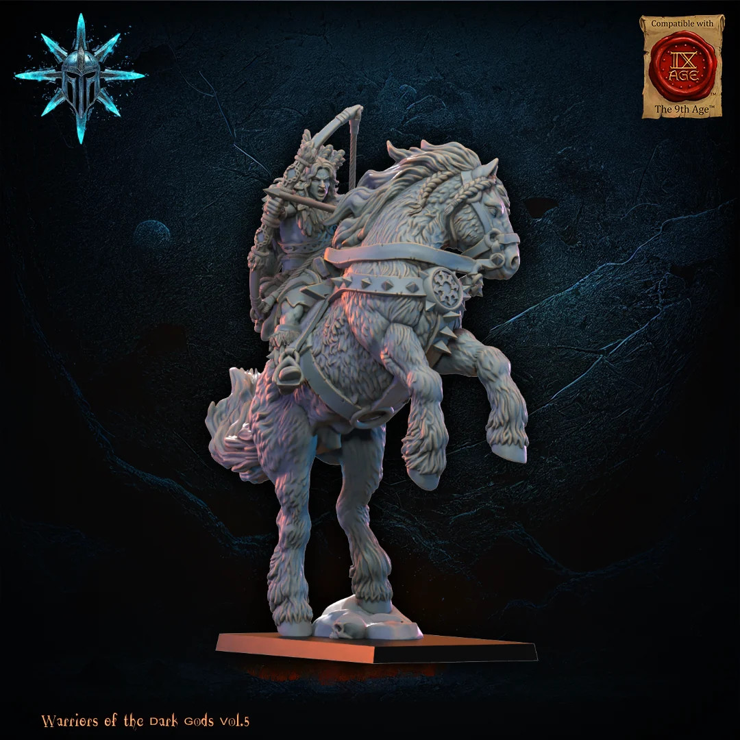 Barbarian Horsemen Heroine - Resin Tabletop Miniature