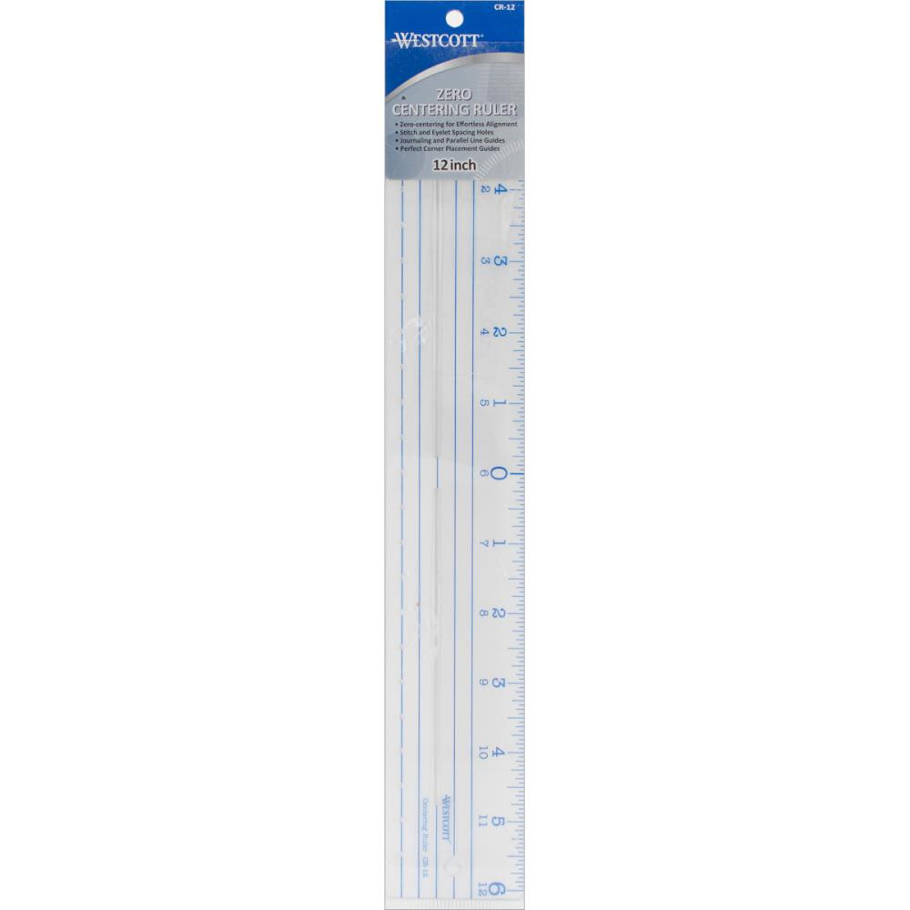 Westcott Zero Centering Acrylic 12inch Craft Ruler CR-12