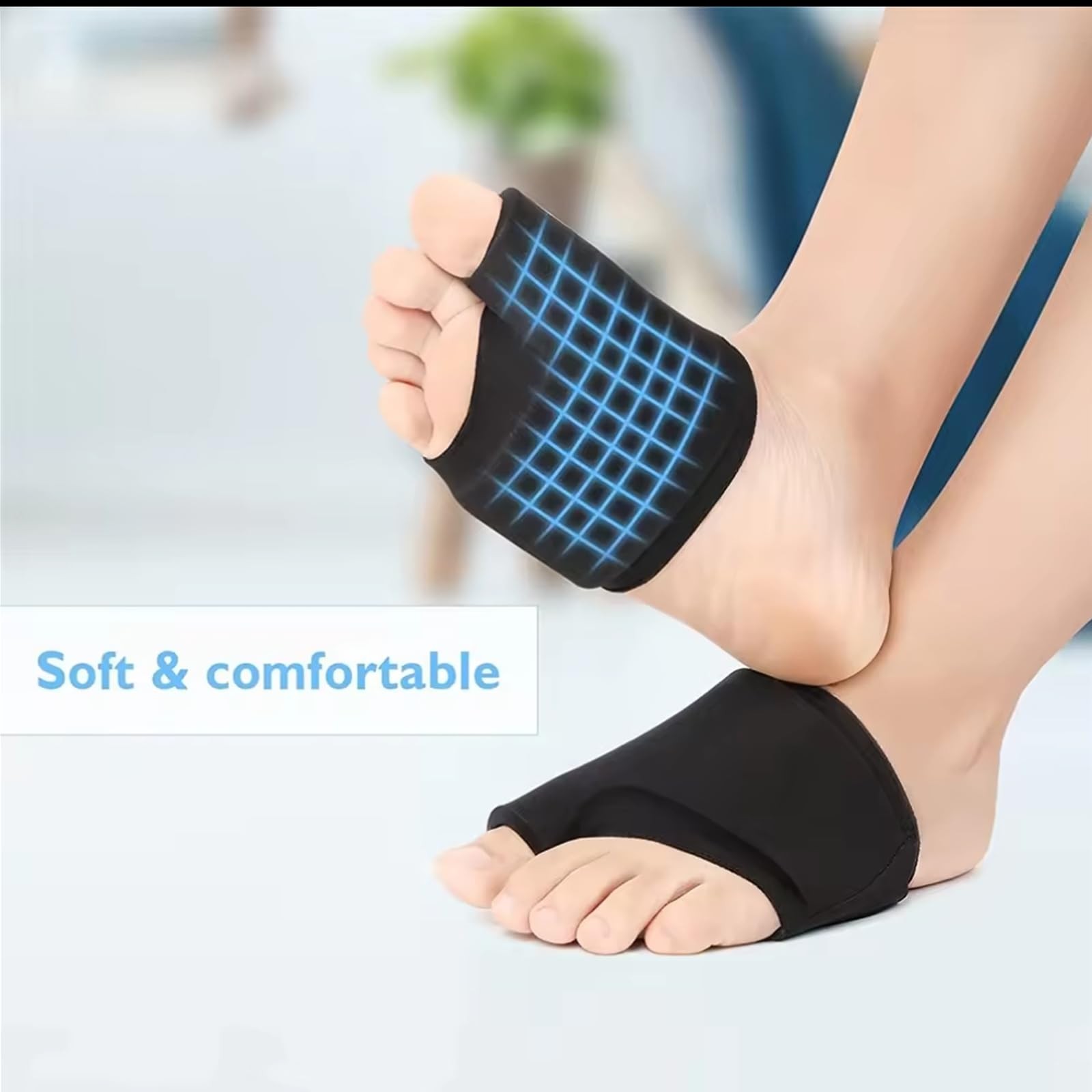 2 Pack Forefoot Toe Ice Pack，Foot Wrap Bunion Corrector for Black