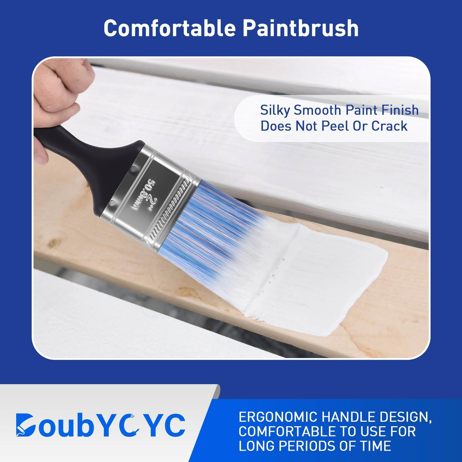 DoubYCYC 24 Pack 2 Inch Flat Paint Brushes Plastic Handle