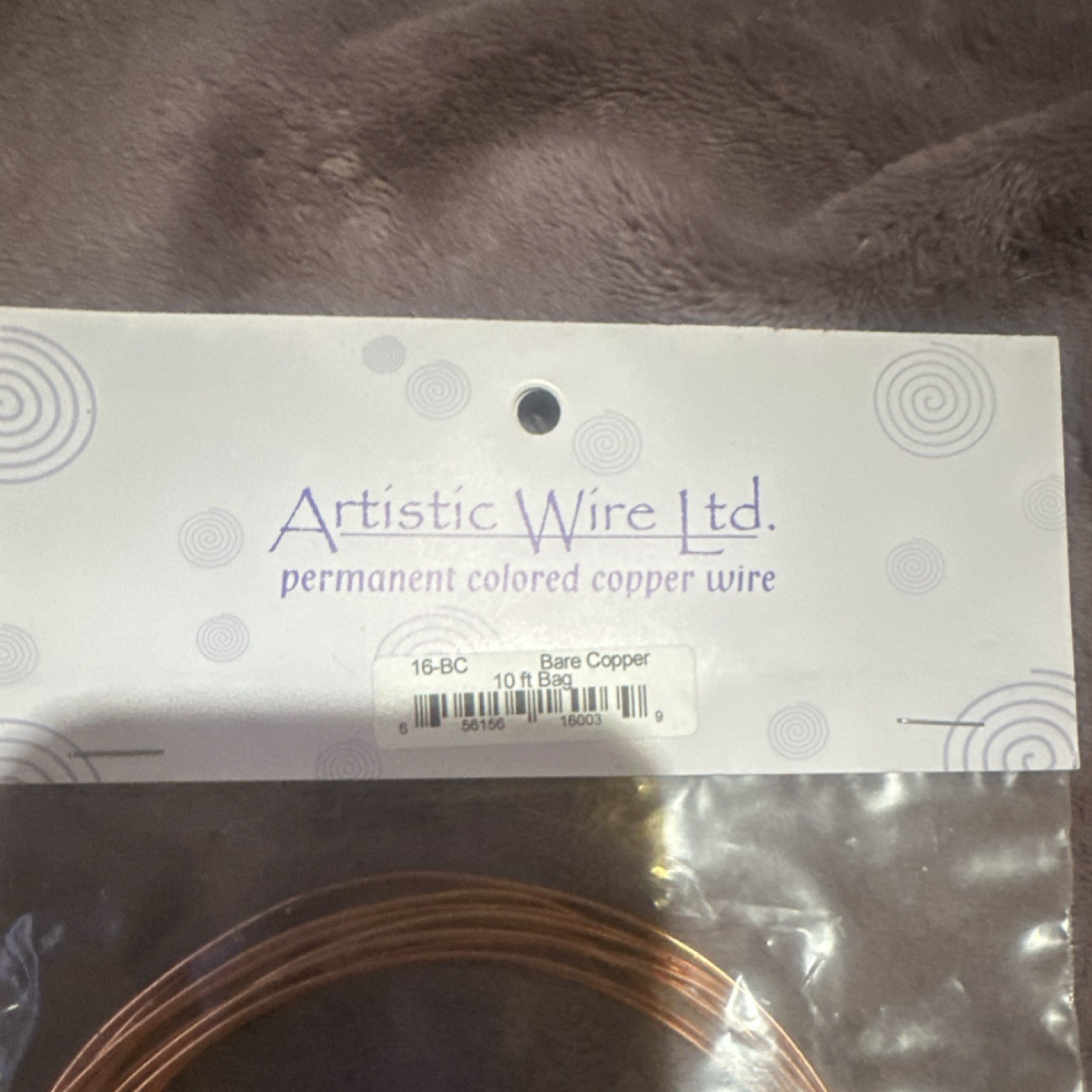Artistic Wire Ltd. 16-BC Copper Beading Wire Tiger Tail Copper 10 ft