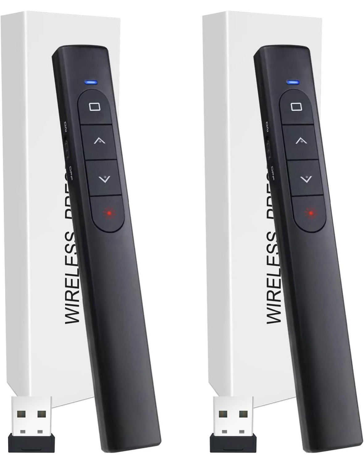 2 Units) Wireless Presenter Remote, Presentation Clicker With Hyperlink & Volume