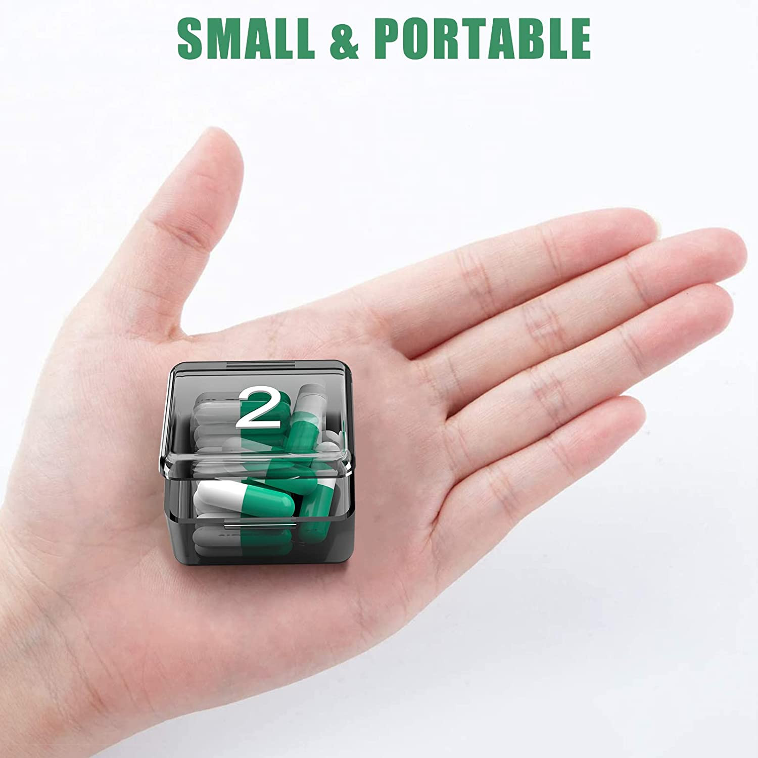 Monthly Pill Organizer Once a Day - 30 Day Pill Organizer Box - Squeeze to Op