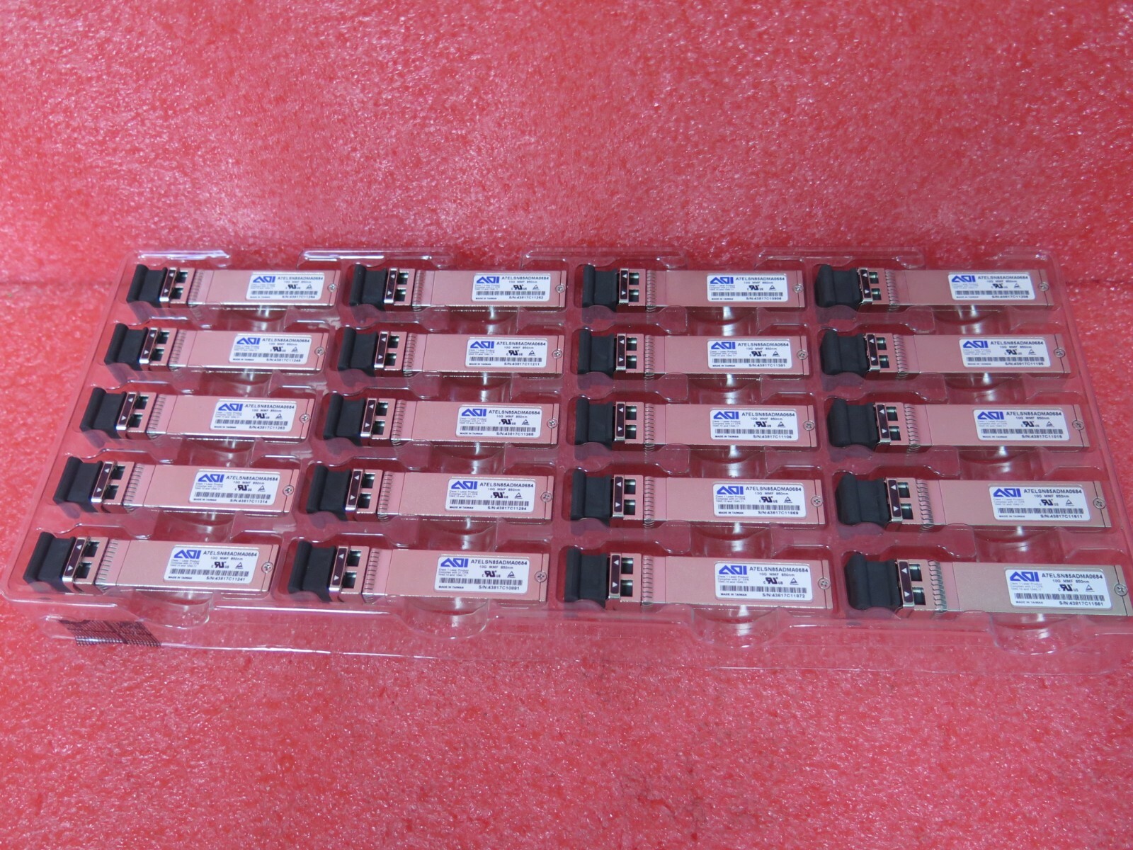 Lot of 100 AOI 10GB SFP+ A7EL-SN85-ADMA 300M 850NM SR Dual LC Transceiver