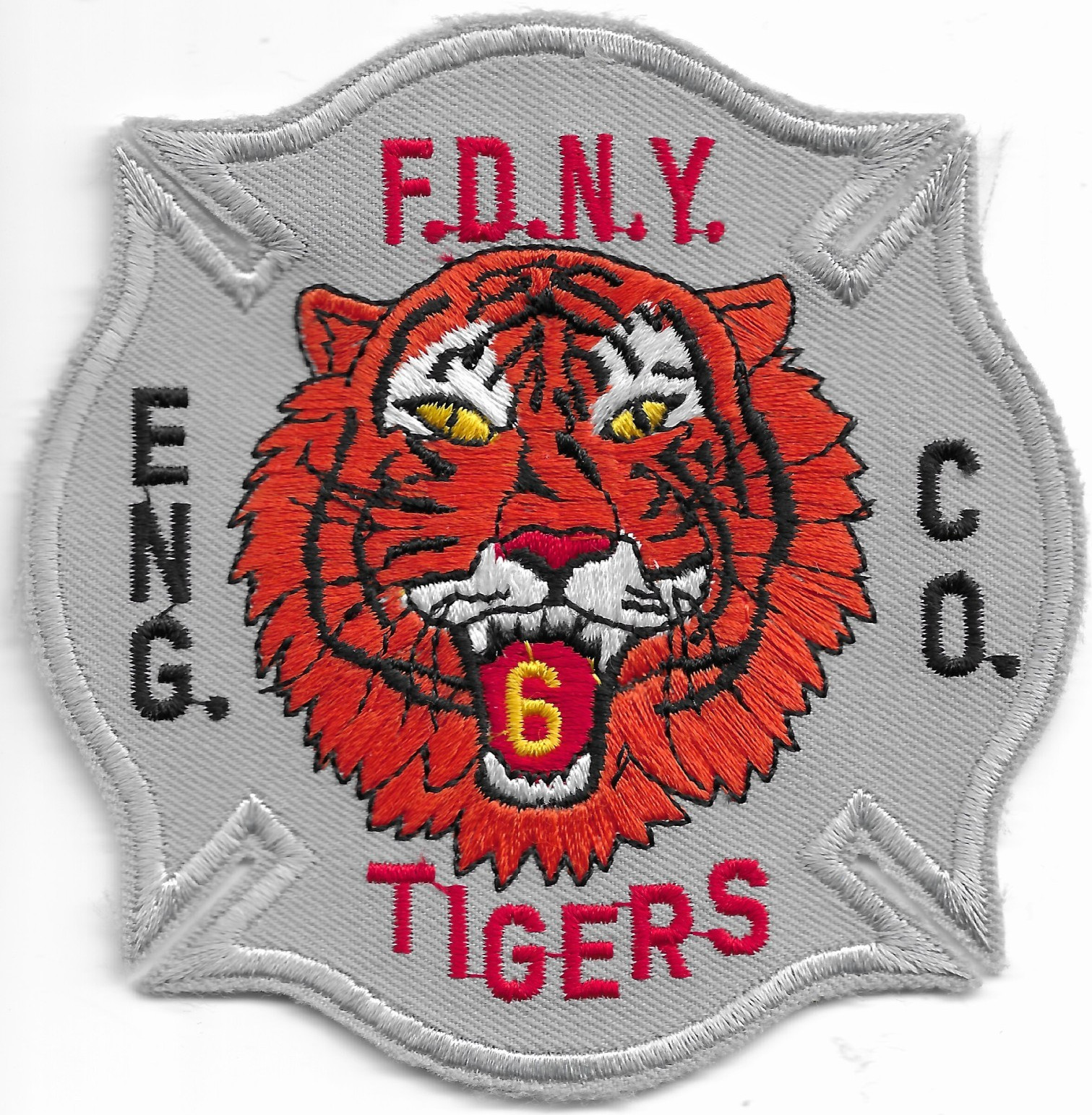 Vintage - New York City Engine - 6  "Tigers", NY (4" x 4" size) fire patch