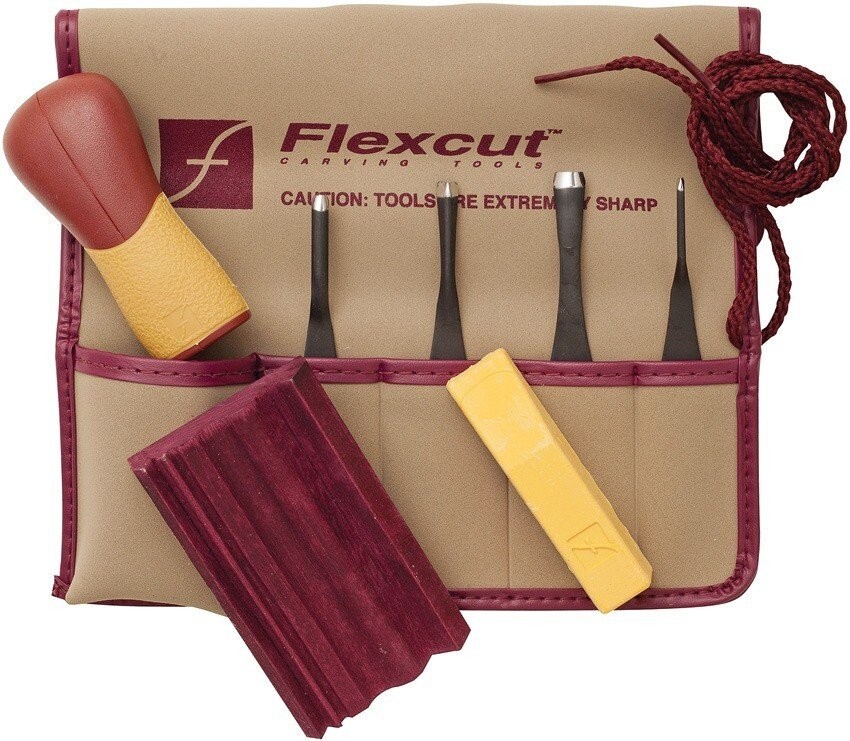 Flexcut Printmaking 5 - Piece Carving Multi - Pocket Tool Blade Set - SK130