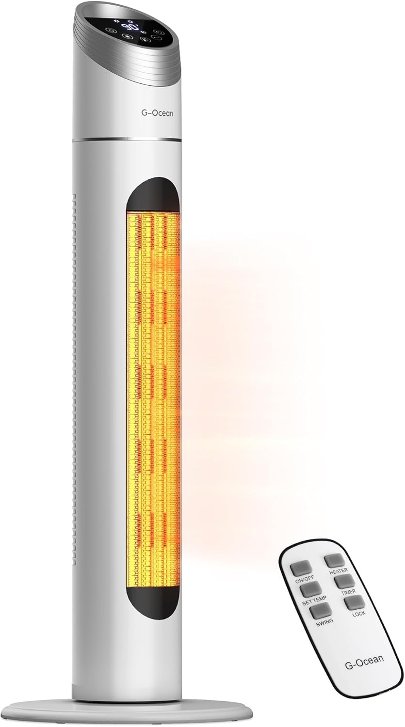 Space Heater for Indoor Use, 34" Large Room, 1500W White