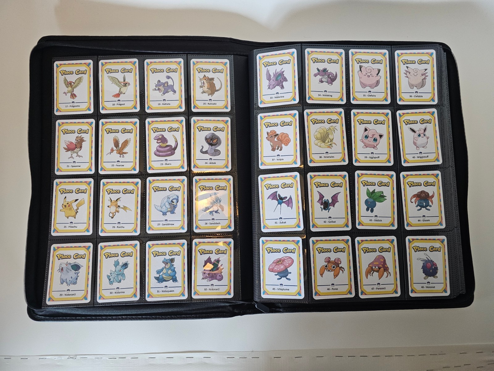 Pokemon Pokedex Binder W/1025 Printed Place Cards No Paper Cutting English Cards