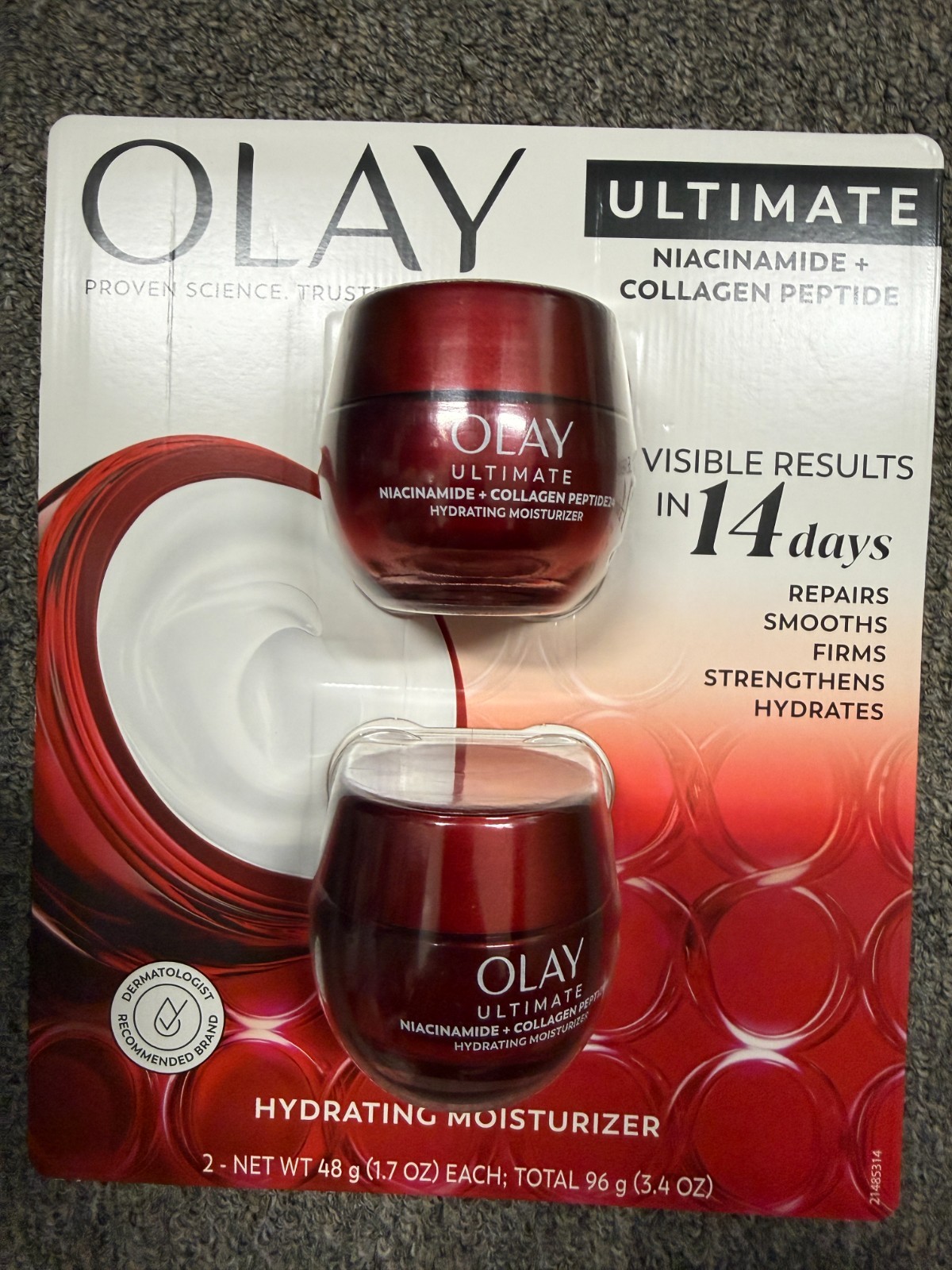 Olay Ultimate Niacinamide + Collagen Hydrating Moisturizer, 1.7 Ounce (2 Pack)