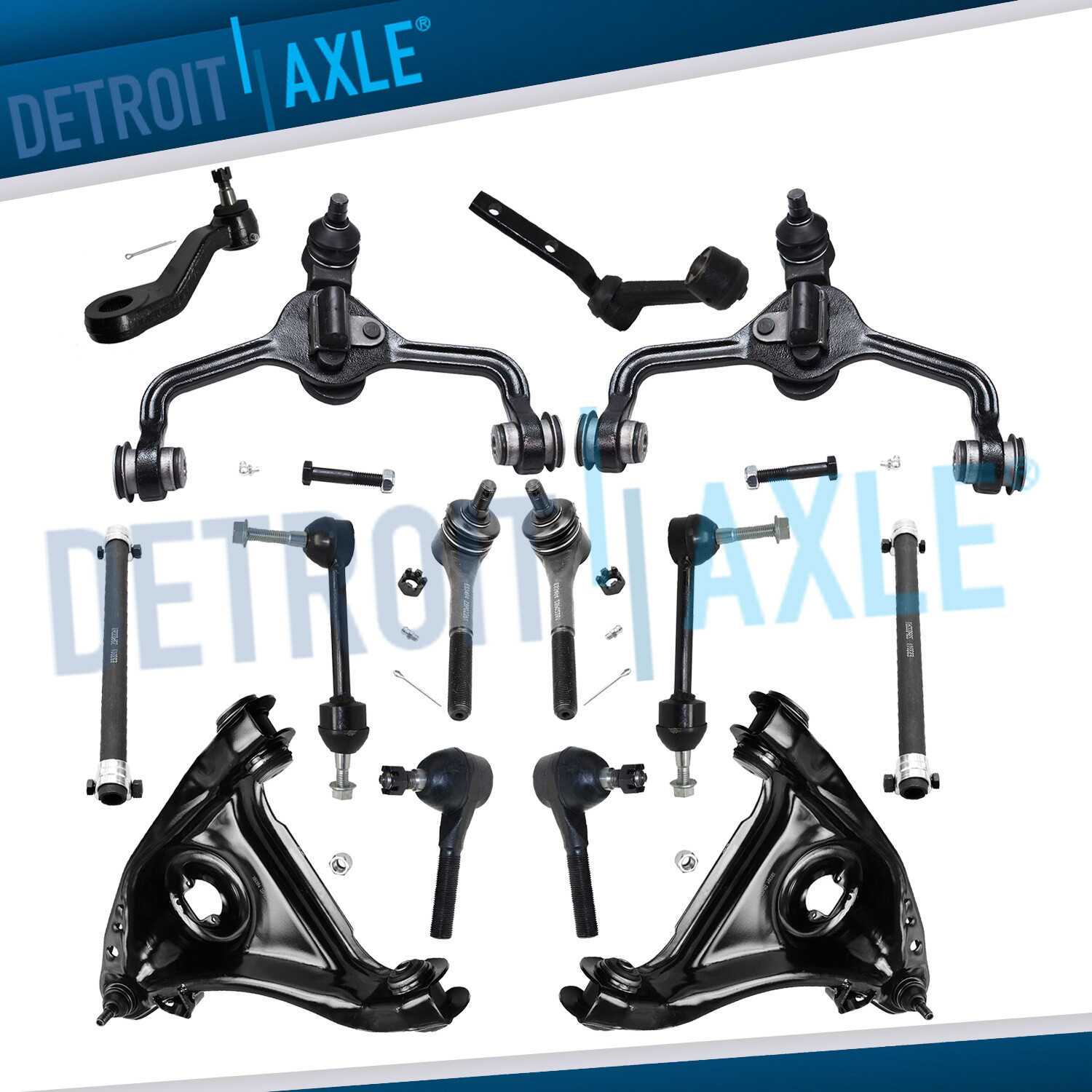 14pc Control Arms Tie Rods Pitman Idler Arm Kit for Crown Victoria Grand Marquis