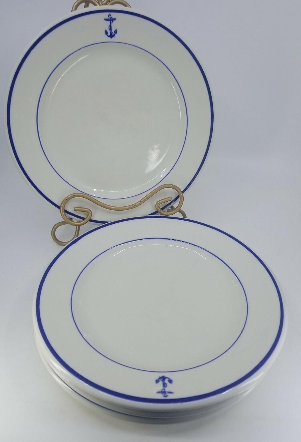 Vintage WW2 9.5" Dinner Plate Navy set of 4