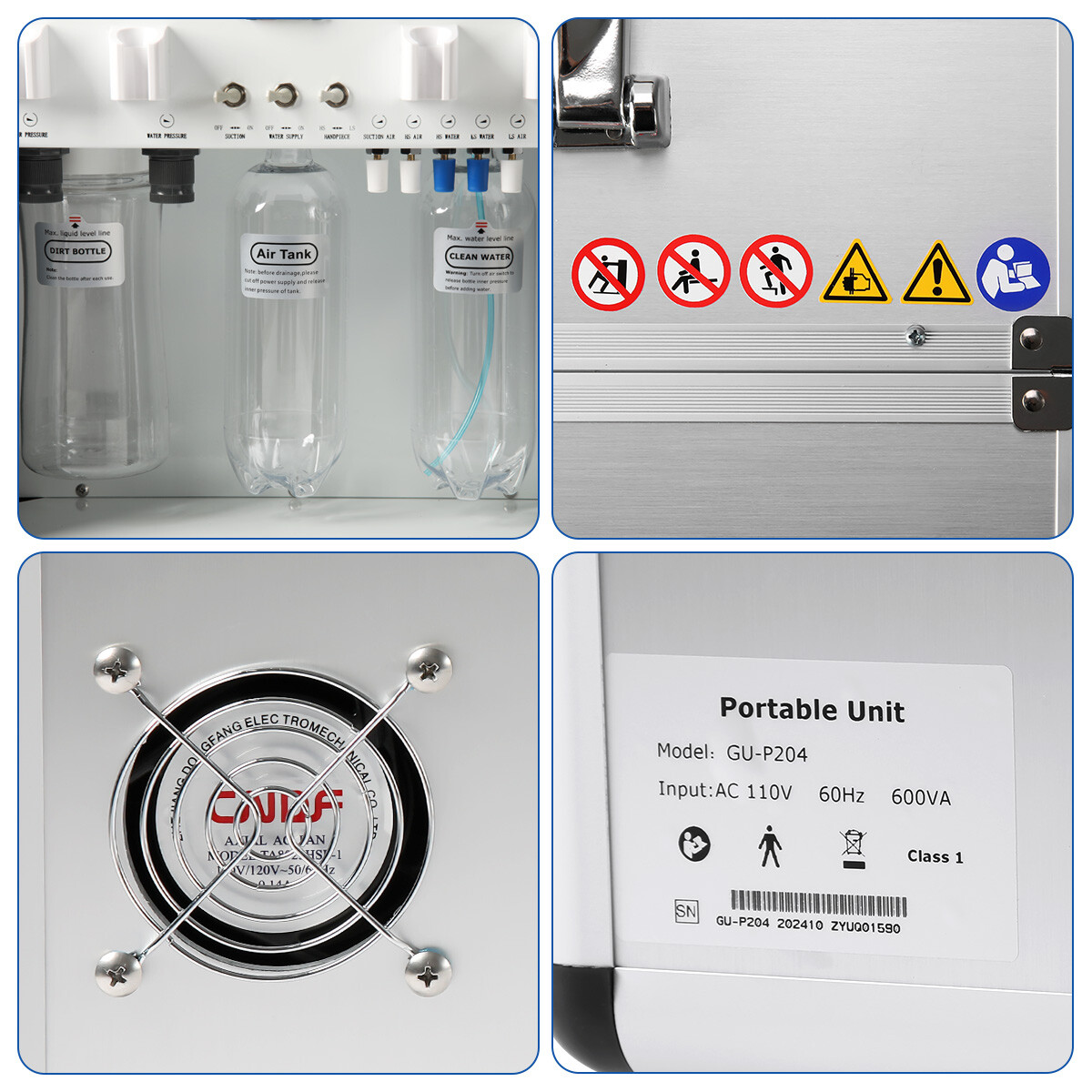 Portable Dental Delivery Unit with Air Compressor powerful suction System