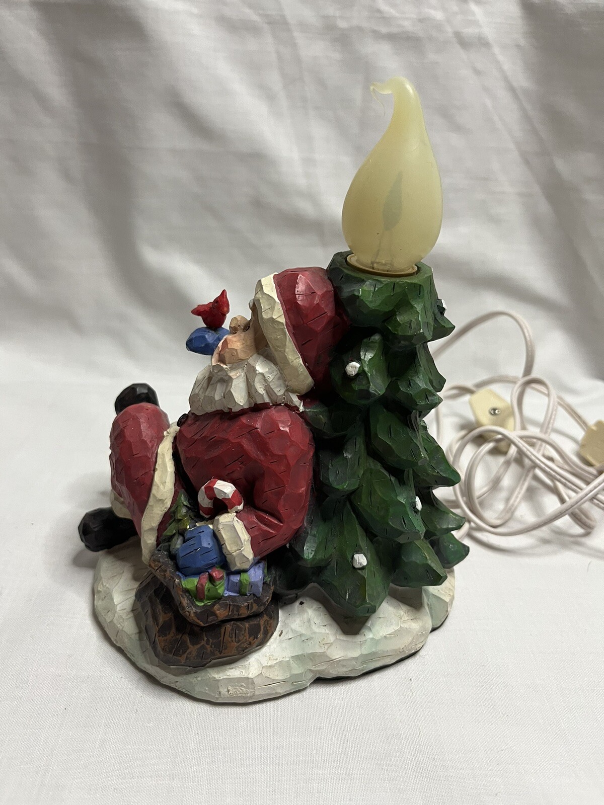 Christmas In The Woods Sitting Santa Flicker Light