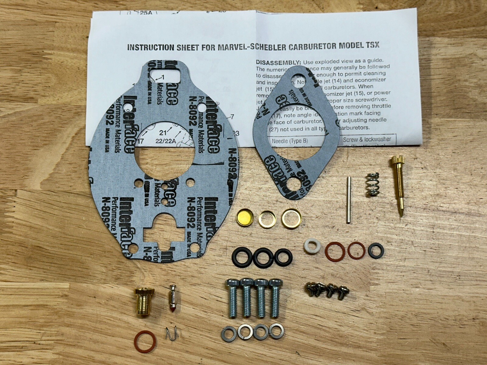Marvel Schebler TSX Large bowl carburetor rebuild kit