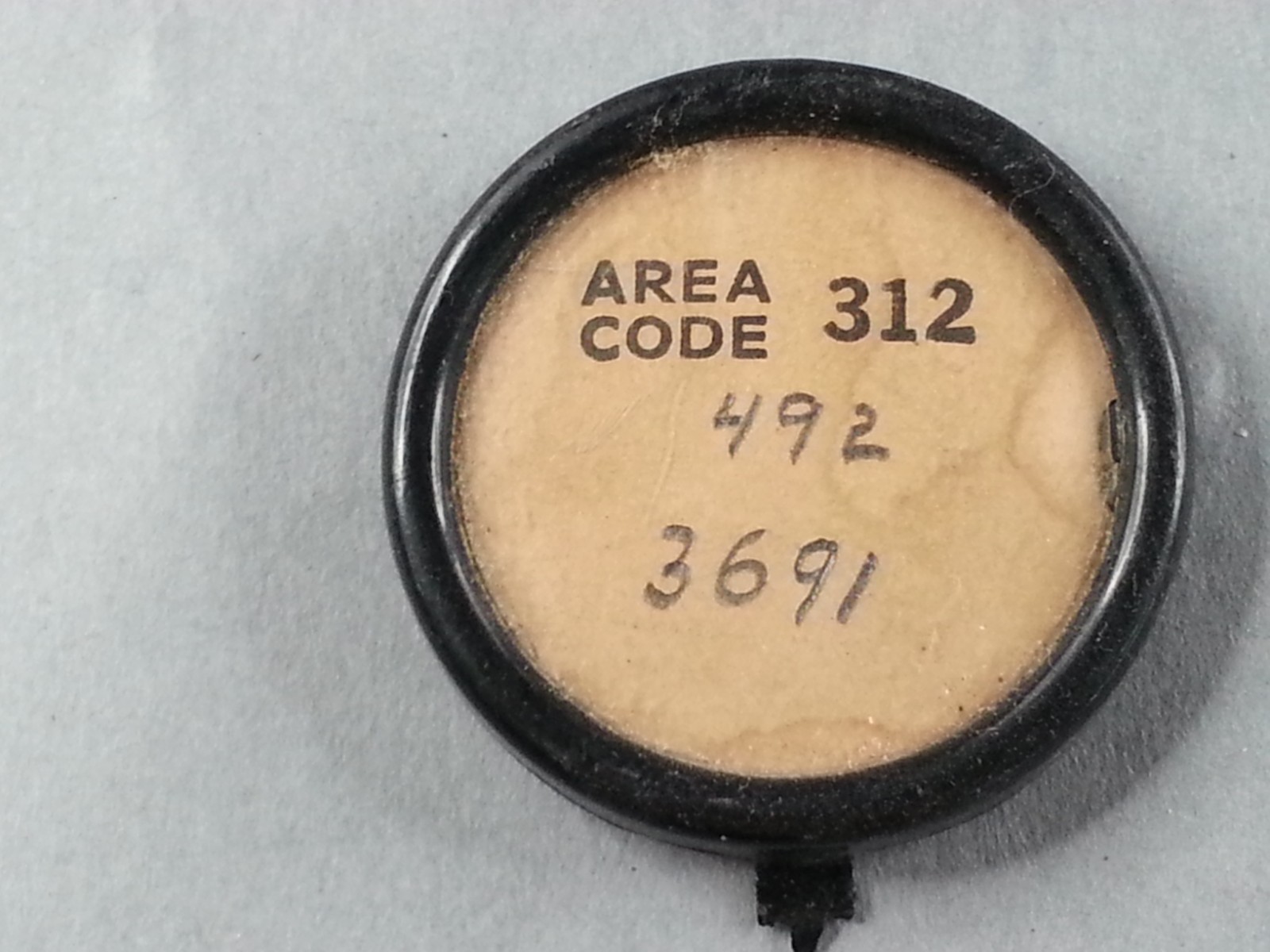 Antique Center Telephone Dial Rotary Number Cover 312-492-3591  Chicago Illinois