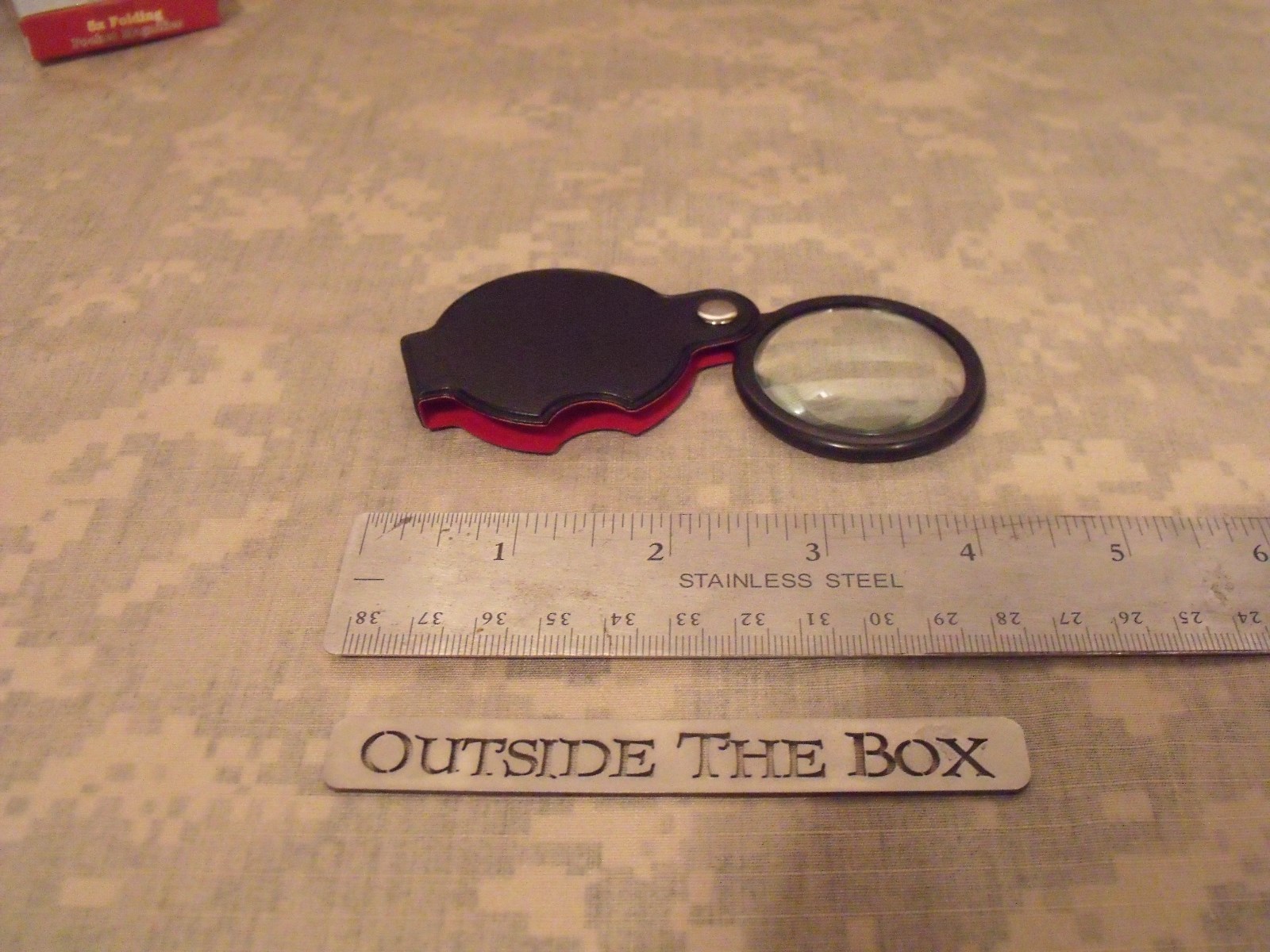 Emergency/Survival: 1.5" Folding Pocket MAGNIFIER GLASS Lens 5x FIRE STARTER EDC