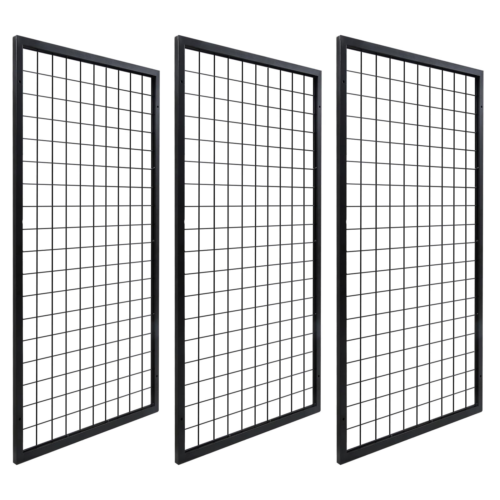 3 Packs Grid Wall Panels, Metal Black Wire Grid Panel, Gridwall Display Rack,...