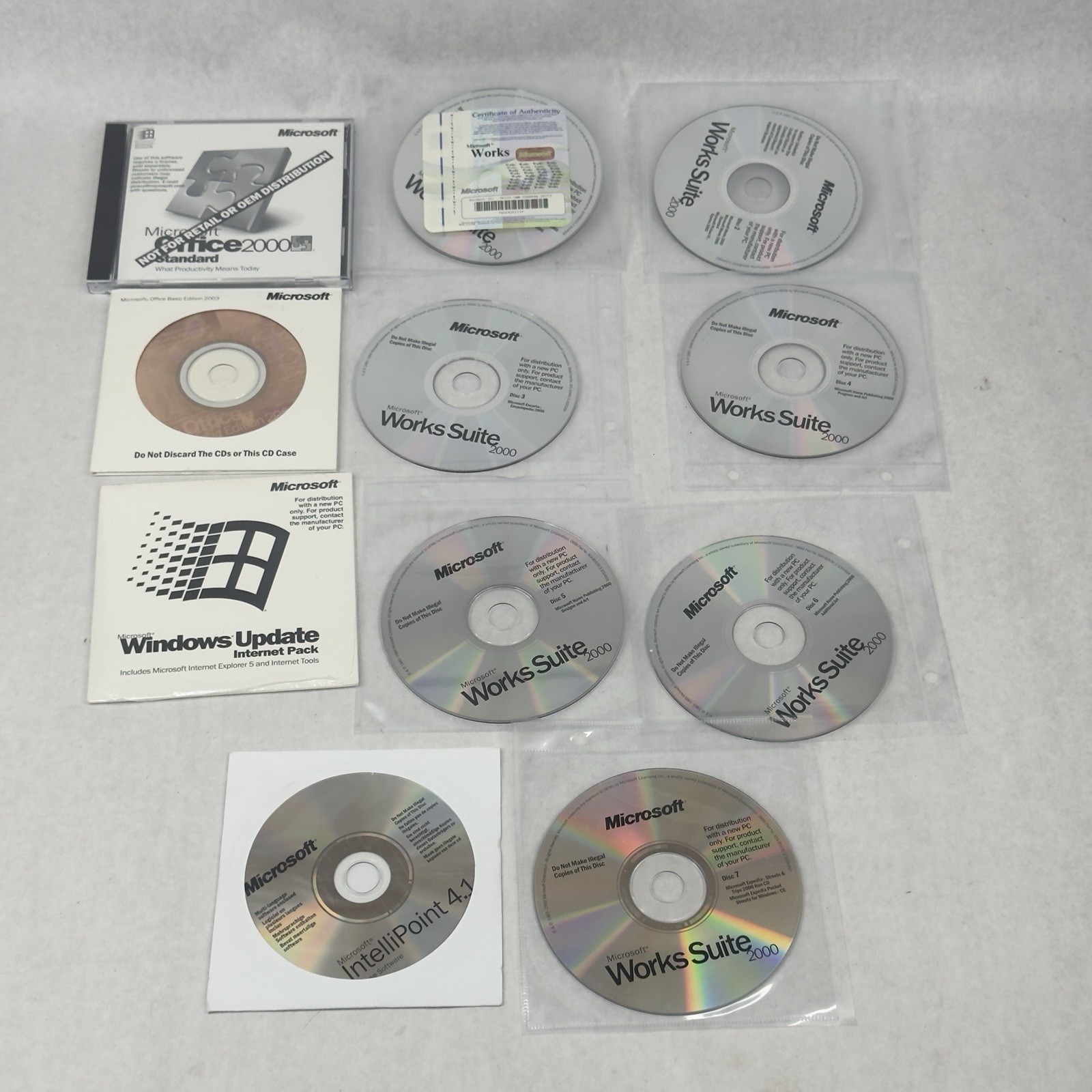 Vintage Software Lot of 11 CDs Microsoft Office 2000 Works Suite Windows Update+