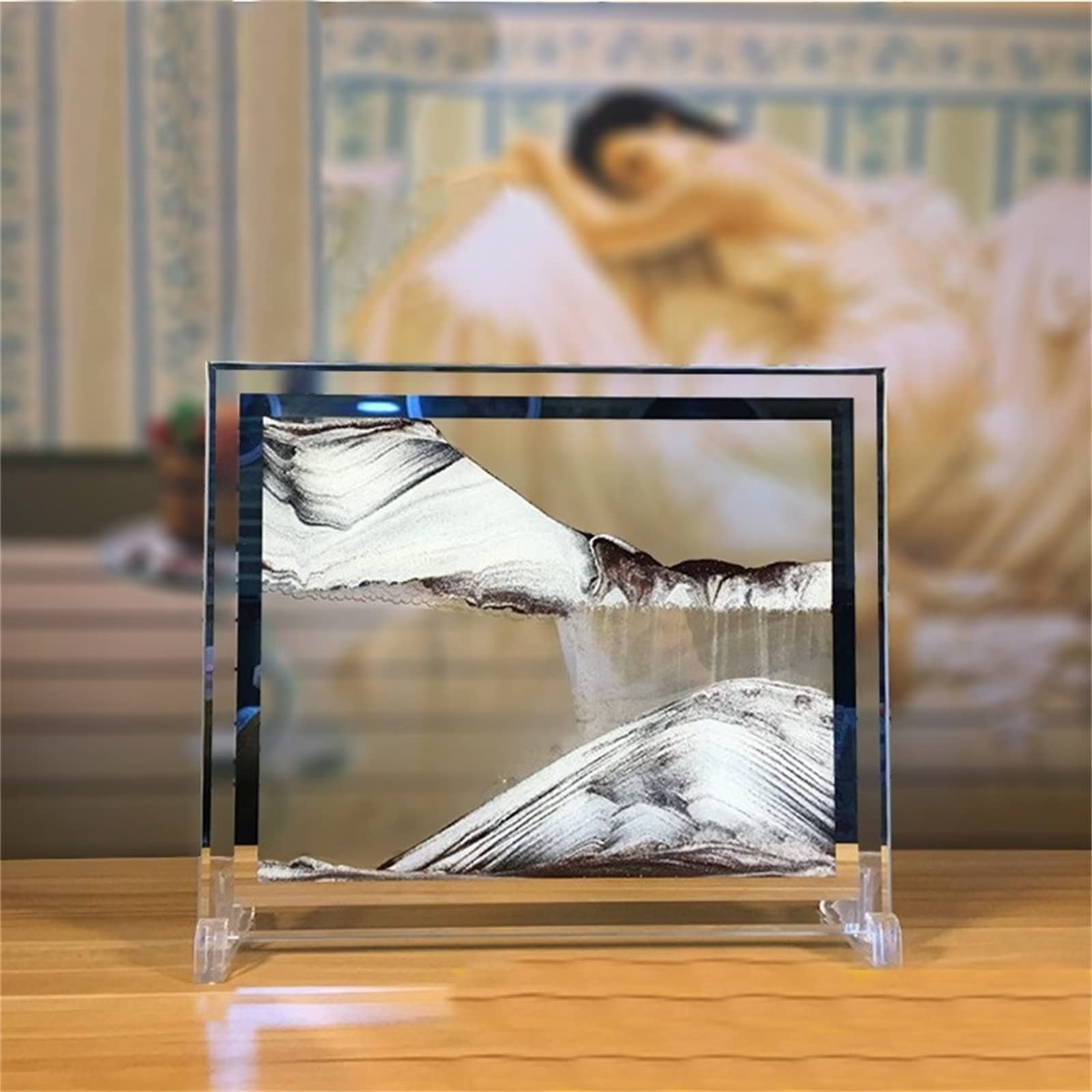 LCDOCLAK Moving Sand Art Picture (12 * 10 in),3D 11.8"L x 9.8"W, coffee gold