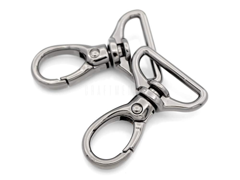 2pcs Oval Snap Hooks Heavy Duty Metal Push Gate Swivel Lobster Clasp Keychain...