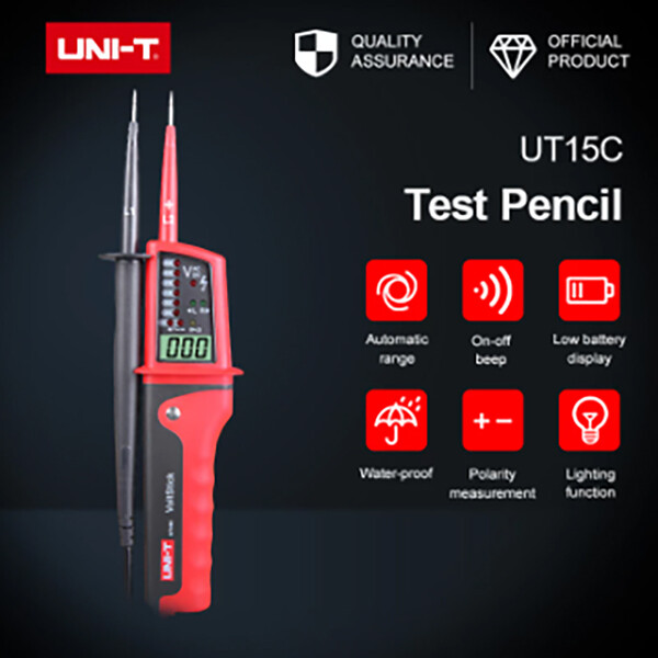 UNI-T UT15C Voltage Tester LED LCD Display AC/DC VoltStick Continuity Test 690V