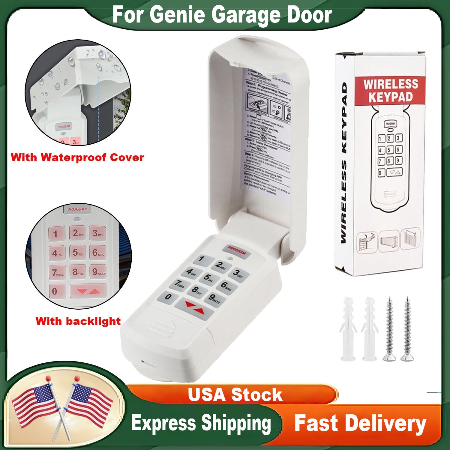 For Genie Garage Door Opener Remote Wireless Keyless Keypad Intellicode GK-R