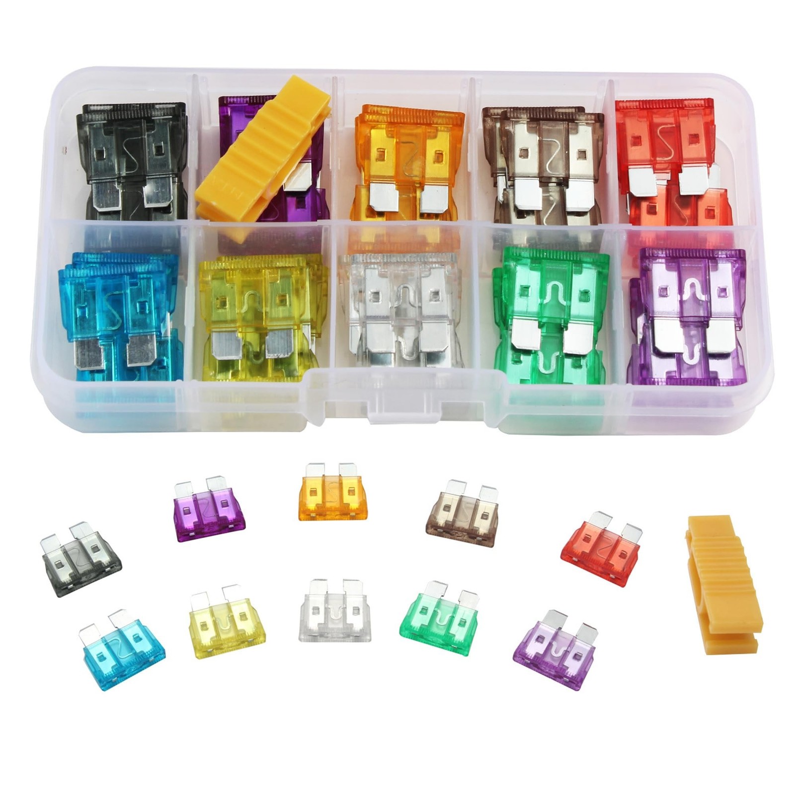 51PCS Mini Car Fuse Assortment Kit, Vehicle Blade Fuse with Puller, 2A 3A 5A ...
