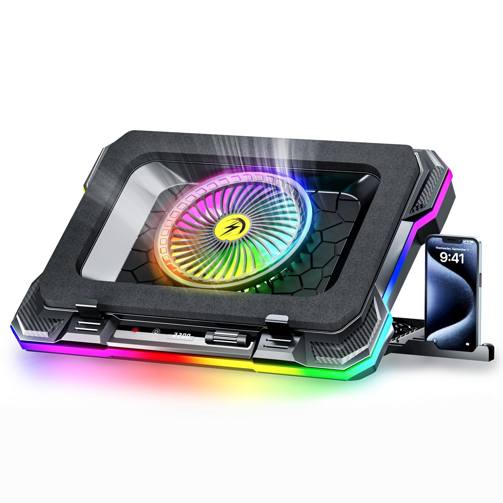 ChillCore RGB Gaming Laptop Cooling Pad with 5.5" Turbo Fan, Rapid Cooling fo...