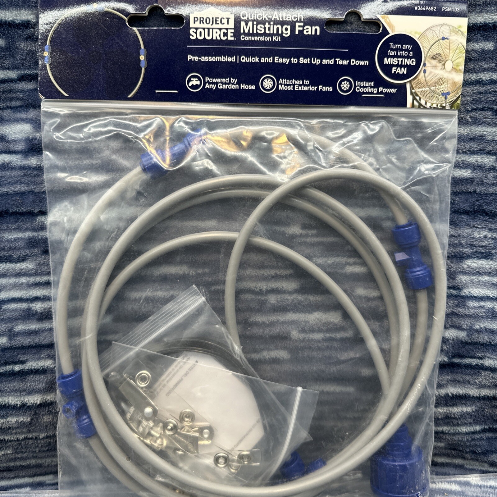 Outdoor Patio Water Mister - Fan Conversion Kit - Quick-Attach Easy Set Up