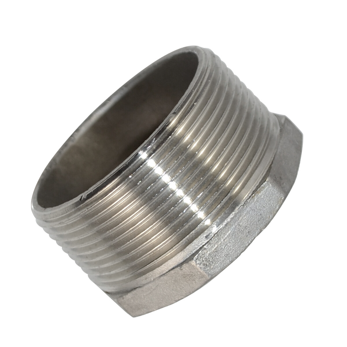 2" male to 1-1/2" NPT female HEX Reducing bush adapter Pipe Fitting Stainless